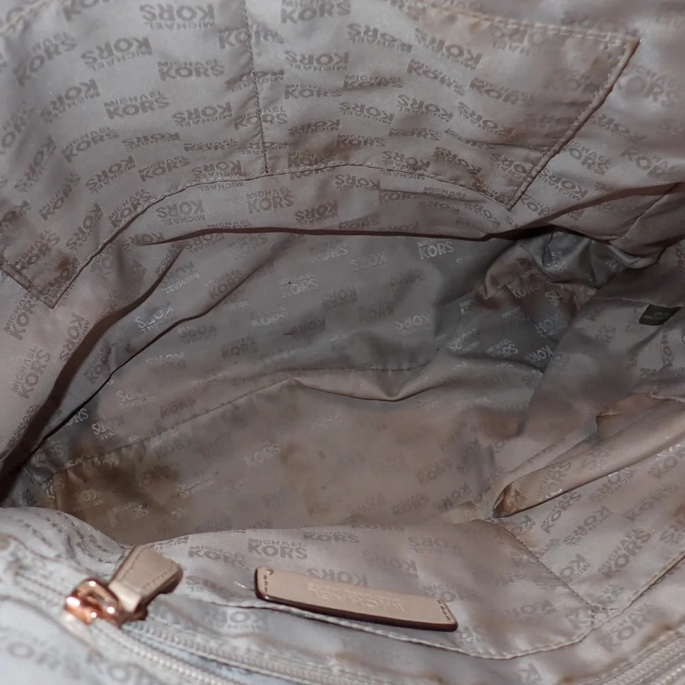 Michael Kors Metallic Mirror Rose Gold Tote Shoulder Bag - Picture 11 of 15